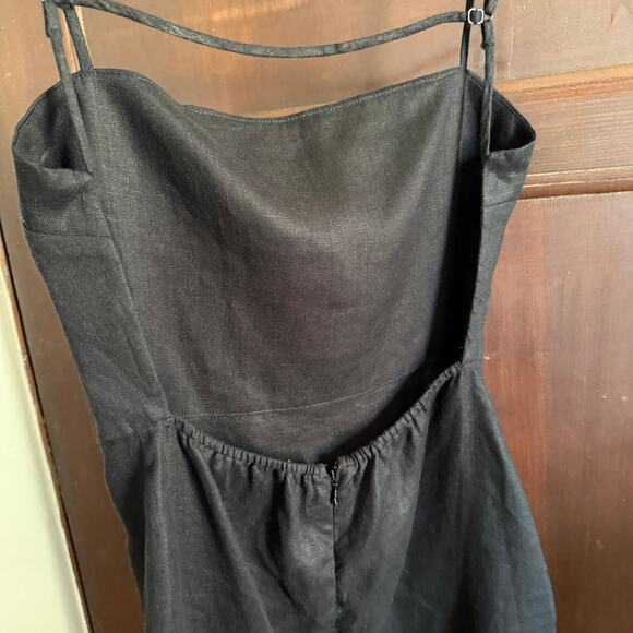 REFORMATION | Black Lenova Linen Open Back Pencil Midi Dress | Size 4 - Picture 7 of 7